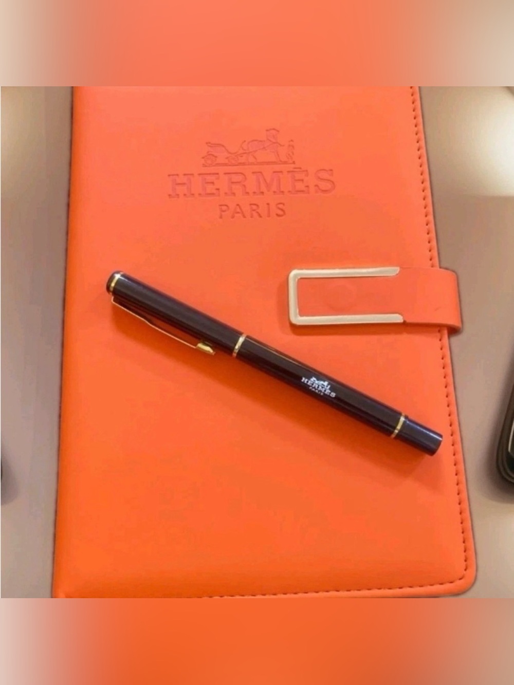 Hermes VIP Orange Notebook with Pen GWP
